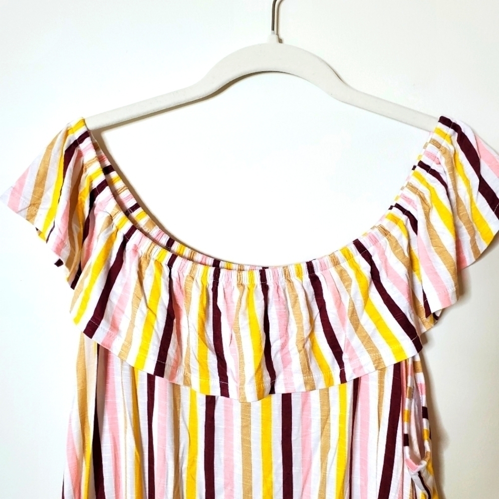 Lane Bryant Ruffle Striped Tank - Picture 3 of 8